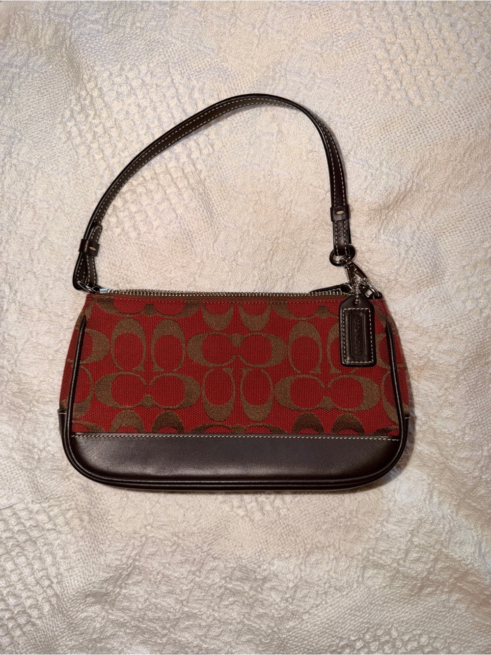 Vintage Y2K Coach 6094 Red Signature Demi Shoulder Bag